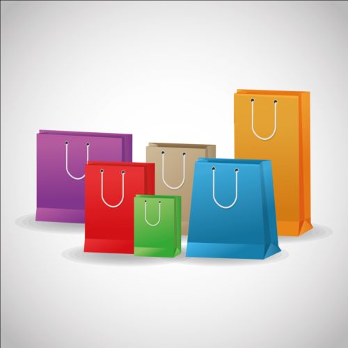 Colored shopping bags illustration vector 04