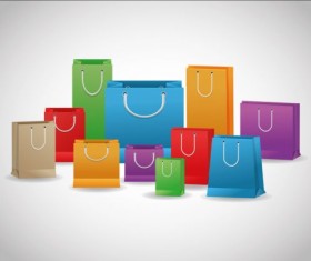 Colored shopping bags illustration vector 06
