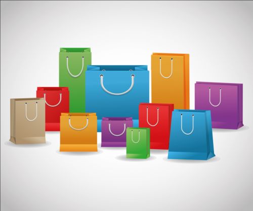 Colored shopping bags illustration vector 06