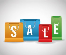 Colored shopping bags illustration vector 07