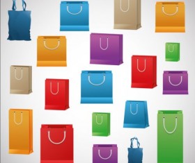 Colored shopping bags illustration vector 08