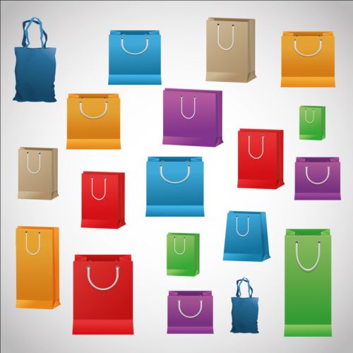 Colored shopping bags illustration vector 08