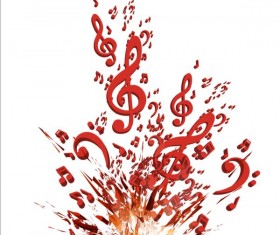 Colorful music explosion background vector 01