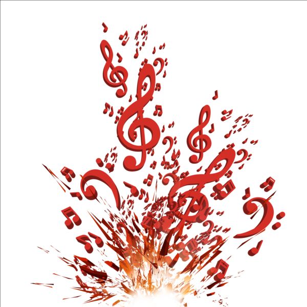 Colorful music explosion background vector 01