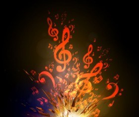 Colorful music explosion background vector 02
