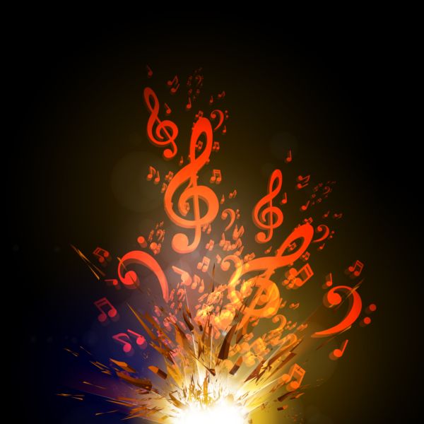 Colorful music explosion background vector 02