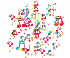 Colorful music note vector material