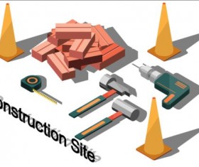 Construction site isometry infographic vector 07