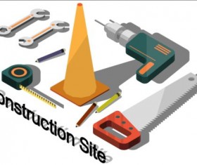 Construction site isometry infographic vector 09