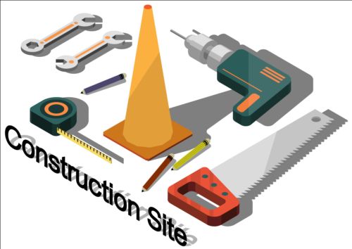 Construction site isometry infographic vector 09