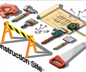 Construction site isometry infographic vector 12