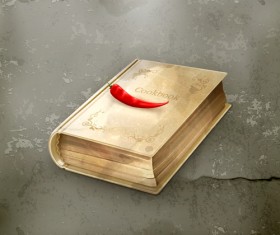 Cooking book with chili vector