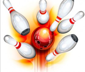 Creative bowling vector background 03