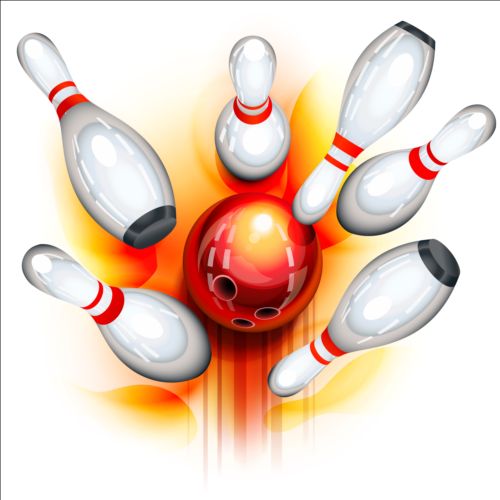 Creative bowling vector background 03