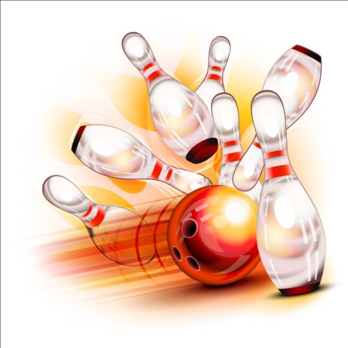 Creative bowling vector background 04