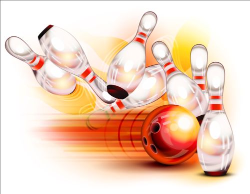 Creative bowling vector background 05