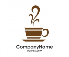 Coffee logos with clock vector free download