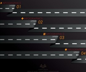Creative road marking Infographics vector graphics 01