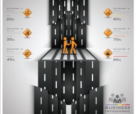 Creative road marking Infographics vector graphics 02