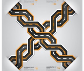 Creative road marking Infographics vector graphics 03