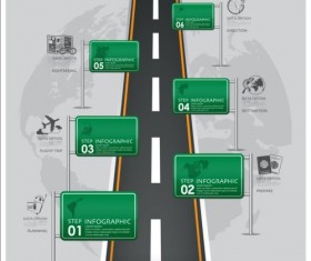Creative road marking Infographics vector graphics 04