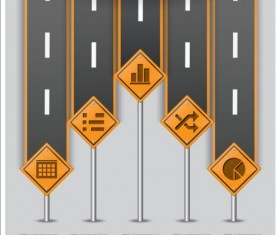Creative road marking Infographics vector graphics 06