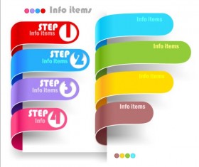 Curled banners infographic vectors set 01