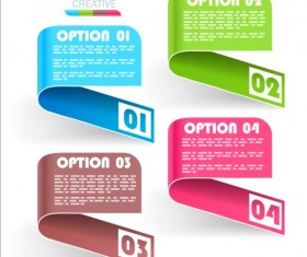 Curled banners infographic vectors set 03