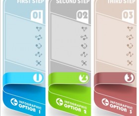Curled banners infographic vectors set 05