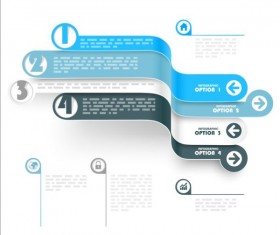 Curled banners infographic vectors set 07