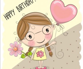 Cute cartoon girls design vector 05