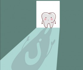 Cute cartoon tooth design vector 04