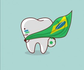 Cute cartoon tooth design vector 05