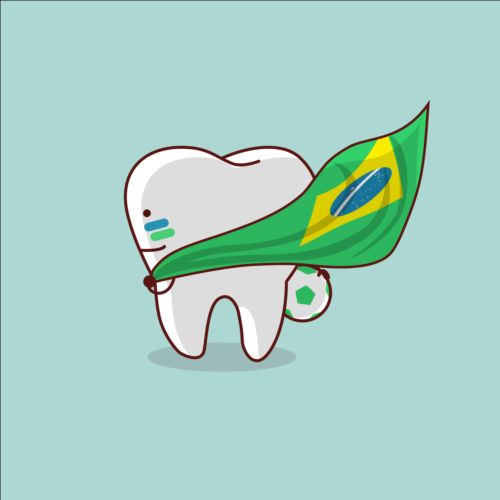 Cute cartoon tooth design vector 05