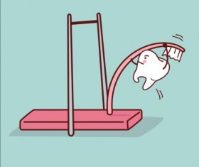 Cute cartoon tooth design vector 06