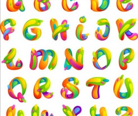 Cute colored alphabets vectors