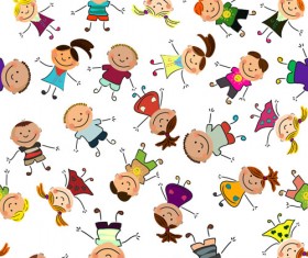 Cute kids patter seamless vector 01