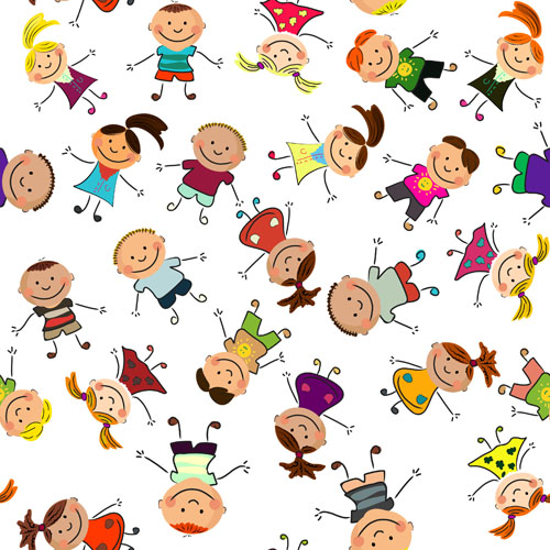 Cute kids patter seamless vector 01 free download