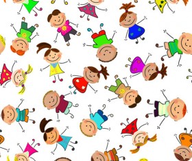 Cute kids patter seamless vector 02