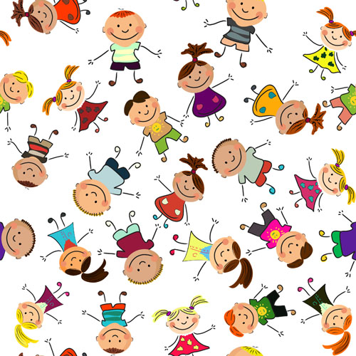 Cute kids patter seamless vector 04 free download