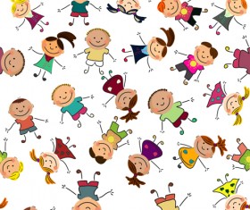 Cute kids patter seamless vector 07
