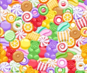 Cute sweet candy seamless pattern vector 01