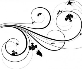 Decor flower with butterfly photoshop brushes