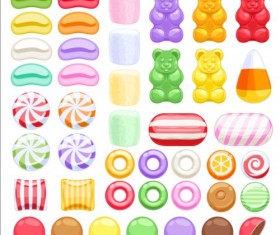 Different sweet candy set vector