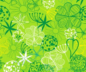 Doodle flowers hand drawing vector pattern 07