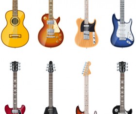 Electric guitar vector set 02