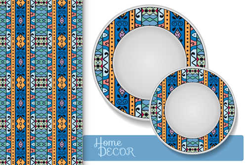 Ethnic decorative pattern background art vector 06