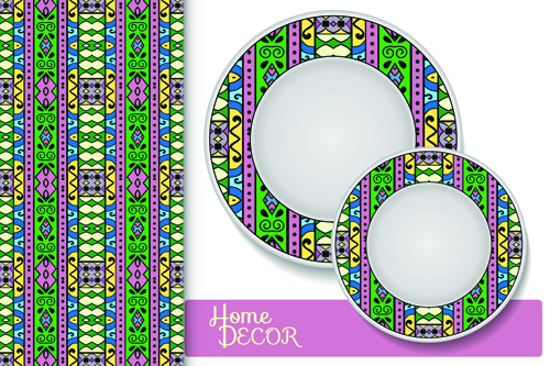 Ethnic decorative pattern background art vector 07