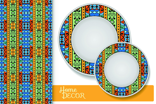 Ethnic decorative pattern background art vector 08
