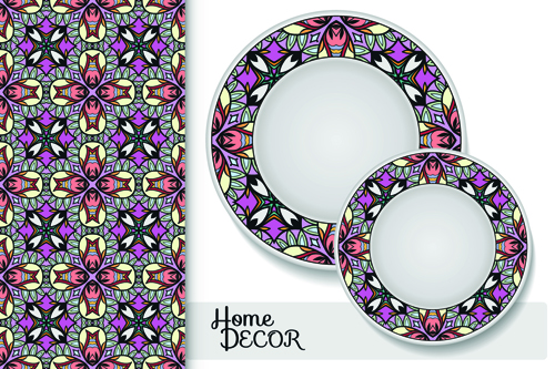 Ethnic decorative pattern background art vector 10